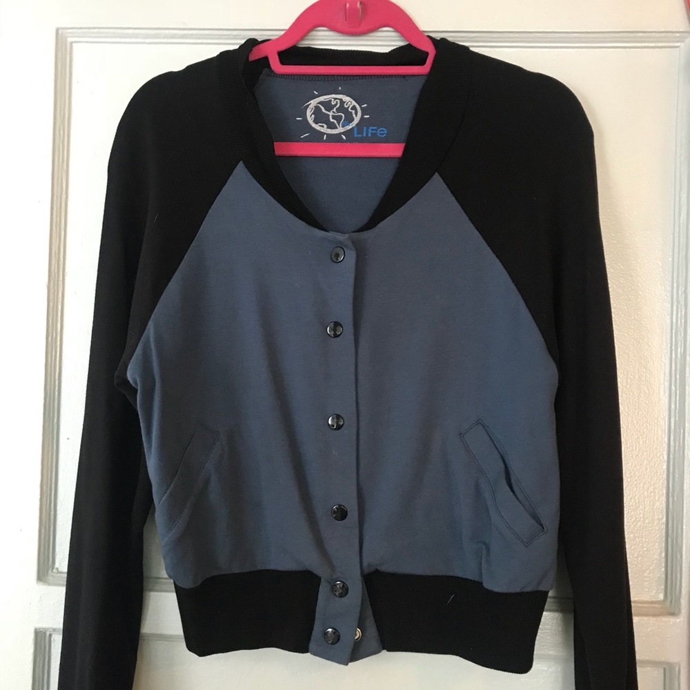 Planet blue/blue life cotton bomber